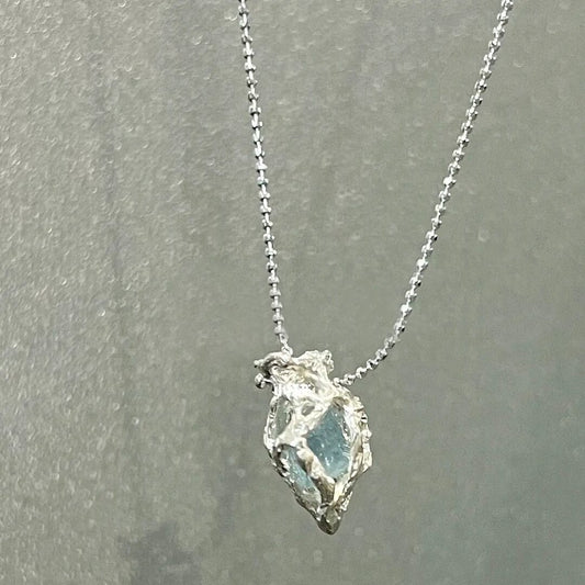 Blue Ice Heart Necklace trendy